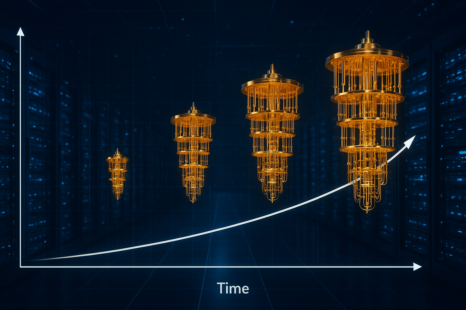 Quantum computers getting larger over time