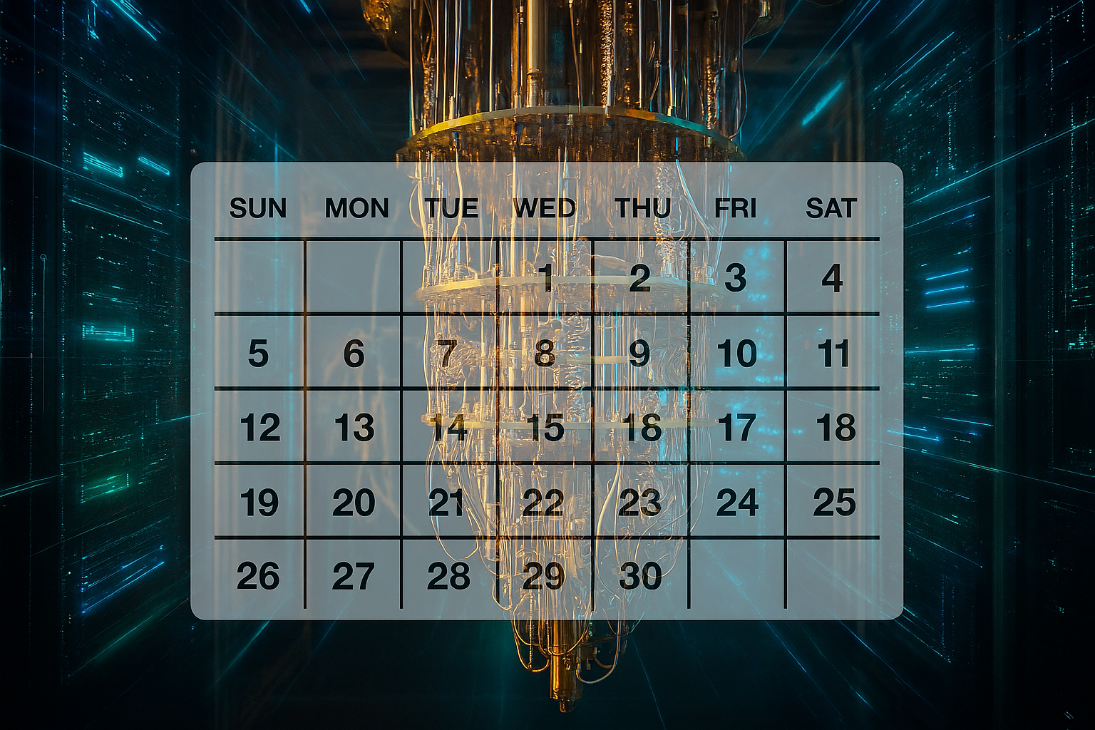 Daily Quantum Update post - calendar on quantum computer